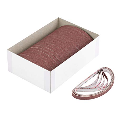 100 Stück Schleifbänder Schleifband Bandschleifer 6,3mm x 220mm Sanding Belts für Bandschleifer Schleifmaschine, Zum Schleifen, Feilen, Schärfen und Entrosten von Pssopp