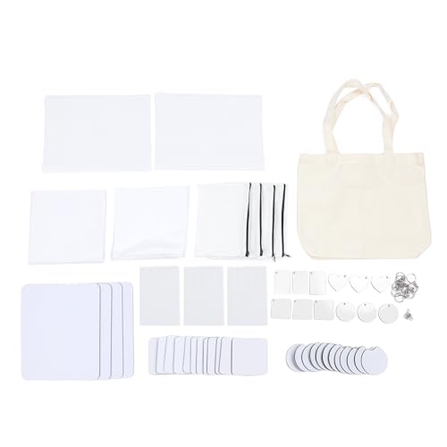 77-teiliges Sublimations-Rohling-Set, Wärmeübertragungsdruck-Sublimations-Starter-Set für Heimwerkerarbeiten Wie Make-up-Taschen, Schlüsselanhänger, Mauspad und Mehr 77-teiliges Sublimations-Rohling-Set, Wärmeübertragungsdruck-Sublimations-Starter-Set für Heimwerkerarbeiten Wie Make-up-Taschen, Schlüsselanhänger, Mauspad und Mehr von Pssopp