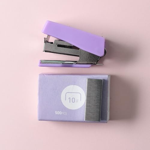 Buntes Mini-Hefter-Set, Kompakte und Tragbare Handhefter mit Heftklammern, für Büro, Schulversorgung, Effizientes Werkzeug, Premium-Materialien, Vielseitiger Gebrauch (PURPLE) von Pssopp