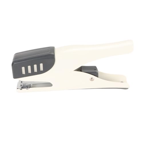 Handhefter aus Metall, Ergonomischer, Müheloser Desktop-Hefter, Metallhefter mit Ergonomischem Griff für Schüler (WHITE) von Pssopp