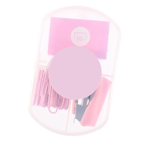 Mini Hefter -Set, Tragbare Effizienz Süßes Design, Vielseitig und Bequem für Effiziente Organisation und Leistung, Ideal für die Reisebürosschule (PINK) von Pssopp