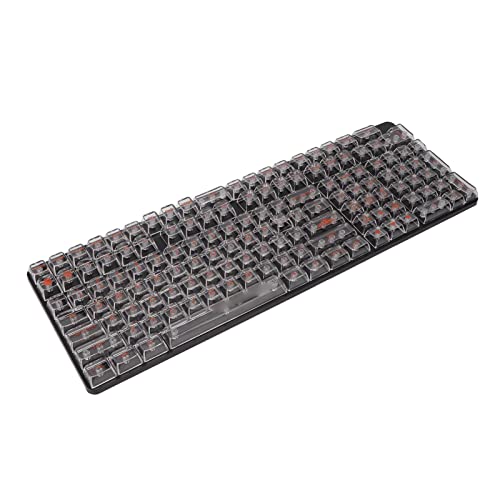 Pssopp Mechanische Tastatur-Tastenkappen, CBSA-Höhe, Transparente Tastenkappen, Ergonomisches Design, 132 Tasten für 68-Tasten-Tastatur (Weiße orangefarbene Buchstaben) von Pssopp