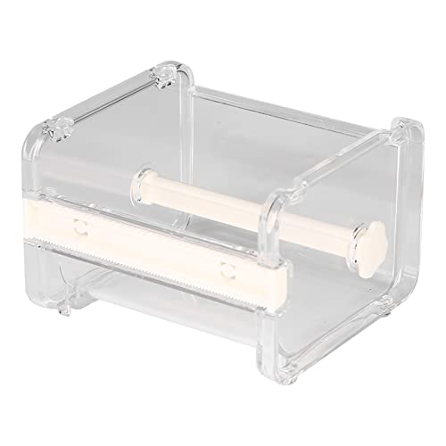 Schneller Betrieb, Ein Sekunde Schnitt, Zeit und Aufwand, 2 in 1 Design, Transparenter Klebebandspender für das Amt, mit Cutter (WHITE) von Pssopp