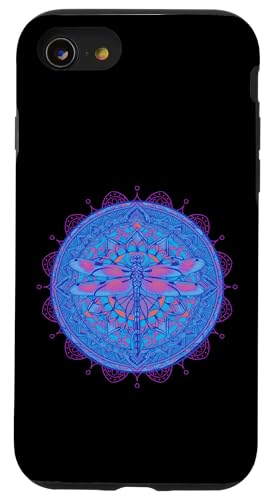 Psychedelische Heilige Geometrie Mandala Insekt Natur Libelle Hülle für iPhone SE (2020) / 7 / 8 von Psychedelic Inc.