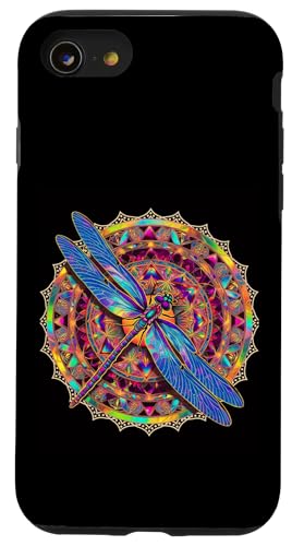 Psychedelische Heilige Geometrie Mandala Insekt Natur Libelle Hülle für iPhone SE (2020) / 7 / 8 von Psychedelic Inc.