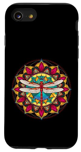 Psychedelische Heilige Geometrie Mandala Insekt Natur Libelle Hülle für iPhone SE (2020) / 7 / 8 von Psychedelic Inc.