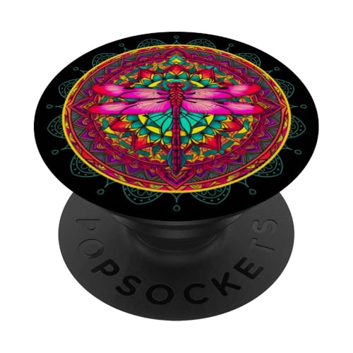 Psychedelische Heilige Geometrie Mandala Insekt Natur Libelle PopSockets Klebender PopGrip Psychedelische Heilige Geometrie Mandala Insekt Natur Libelle PopSockets Klebender PopGrip von Psychedelic Inc.