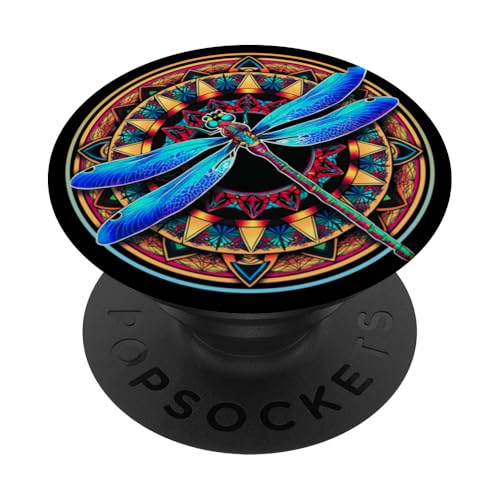 Psychedelische Heilige Geometrie Mandala Insekt Natur Libelle PopSockets Klebender PopGrip Psychedelische Heilige Geometrie Mandala Insekt Natur Libelle PopSockets Klebender PopGrip von Psychedelic Inc.