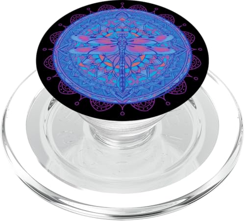 Psychedelische Heilige Geometrie Mandala Insekt Natur Libelle PopSockets PopGrip für MagSafe von Psychedelic Inc.