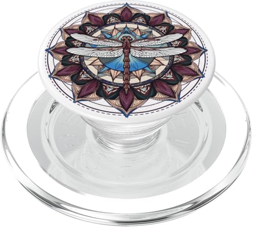 Psychedelische Heilige Geometrie Mandala Insekt Natur Libelle PopSockets PopGrip für MagSafe von Psychedelic Inc.