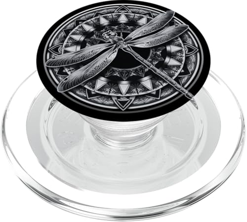Psychedelische Heilige Geometrie Mandala Insekt Natur Libelle PopSockets PopGrip für MagSafe von Psychedelic Inc.