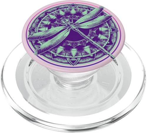 Psychedelische Heilige Geometrie Mandala Insekt Natur Libelle PopSockets PopGrip für MagSafe von Psychedelic Inc.