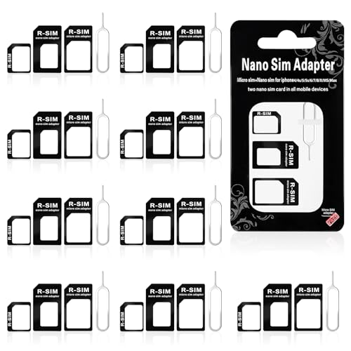 10 Sets Nano SIM Adapter Komplett Set, 4 in 1 Nano SIM Karten Adapter Set Simkarten Adapter SIM Karten Adapter mit SIM Auswurfstift, Kompatibel mit Smartphone, Handy und Tablet 10 Sets Nano SIM Adapter Komplett Set, 4 in 1 Nano SIM Karten Adapter Set Simkarten Adapter SIM Karten Adapter mit SIM Auswurfstift, Kompatibel mit Smartphone, Handy und Tablet von Psyqtsuary