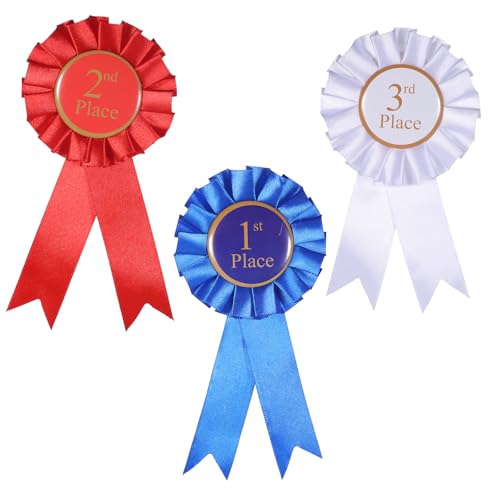 3-teiliges Rosetten-Set, Gewinner des Gewinners, Satinband für 1., 2., 3. Platz, Medaillen, Deluxe-Anerkennungsbänder für Klassenzimmer, Gewinner, Zertifikat, Preis, 3 Farben 3-teiliges Rosetten-Set, Gewinner des Gewinners, Satinband für 1., 2., 3. Platz, Medaillen, Deluxe-Anerkennungsbänder für Klassenzimmer, Gewinner, Zertifikat, Preis, 3 Farben von Psyqtsuary