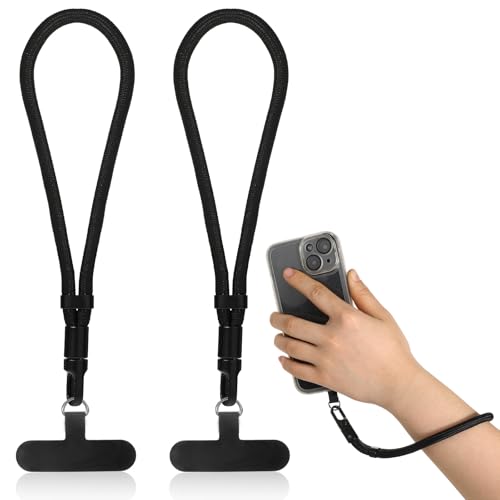 Handykette Universal, 2 Stück Handy Armband mit Handykette Halterung Handykette Kurz Hohe Qualität Handy Kette Einstellbar Handyband mit Jedem Handy Smartphone, Band für Handyhülle Phone Strap von Psyqtsuary