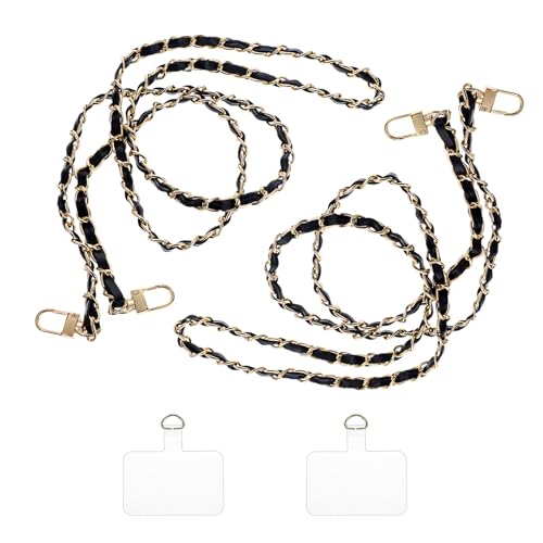 2 Stück PU Leder Handykette, Verstellbar Schlüsselband mit Handschlaufe, Metall Handy Umhängeband, Freisprecheinrichtung Handyband zum Umhängen Smartphones, Handy Lanyard für meiste Smartphones 2 Stück PU Leder Handykette, Verstellbar Schlüsselband mit Handschlaufe, Metall Handy Umhängeband, Freisprecheinrichtung Handyband zum Umhängen Smartphones, Handy Lanyard für meiste Smartphones von Psyqtsuary