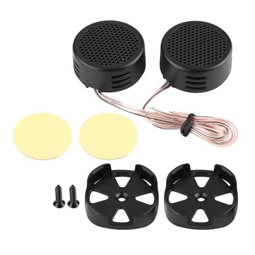 Psytfei Auto Lautsprecher Set 1 Paar KFZ Audio Hochtöner Boxen 12V 500W Mini Elektronik Hochtonlautsprecher Horn Allgemeines Autoradio Aufbaulautsprecher 35mm 98db Schwarz von Psytfei