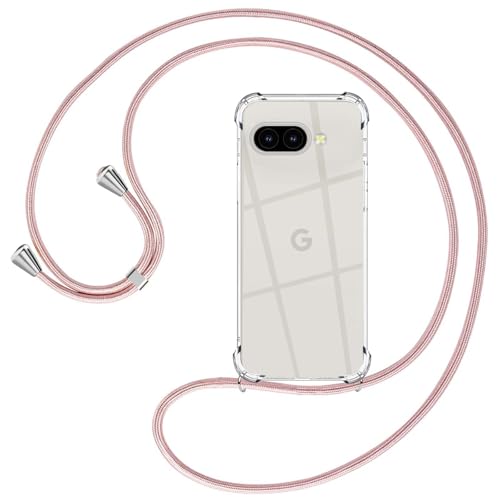 Ptny Hülle Kompatibel Google Pixel 9A Hülle mit Band Längenver stellbarer Silikon Transparent Handyhülle mit Schutzecken, Schutzhülle für Google Pixel 9A von Ptny