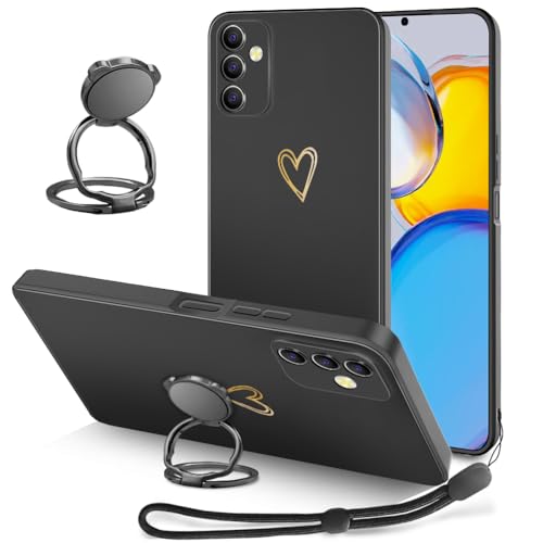 Ptny Hülle Kompatibel mit Samsung Galaxy a15 4G Hülle mit Band, mit DIY Ring Halter Ständer Silikon Stoßfest Kratzfest Handyhülle mit Verstellbare Handy Band für Samsung Galaxy a15 4G Schutzhülle von Ptny