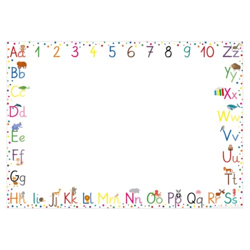 PuK ABC Schreibtischunterlage Kinder Papier DIN A2 | XXL 25 Blatt Block zum Malen, Schreiben und Kritzeln | 1er, 2er und 3er Pack | Malunterlage für Mädchen und Jungen (ABC | DIN A2 | 2er Pack) von PuK Krämmer GmbH