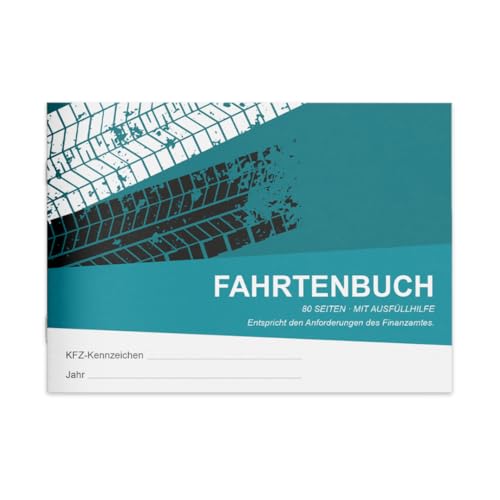 Fahrtenbuch DIN A6 | Finanzamtkonform für PKW | 80 Seiten mit Ausfüllhilfe | Fahrtenbücher 1er, 2er, 3er, 5er oder 10er Pack | zur Dokumentation geschäftlicher und privater Fahrten (1 Stück) von PuK Krämmer GmbH