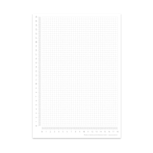Karierter Block DIN A4 | seitlich abgedrucktes Lineal | 30 Blatt zum Abreißen | mathematisches Papier karierter Block | zum Beschreiben und Skizzieren (DIN A4) von PuK Krämmer GmbH
