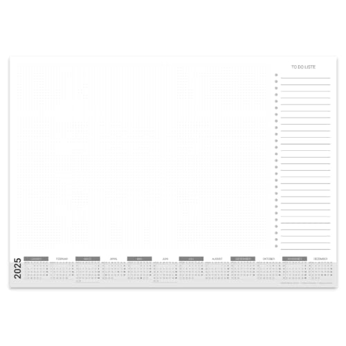 PuK Papier-Schreibtischunterlage mit Kalender 2025 | DIN A2 mit Kantenschutz | 30 Blatt zum Abreißen mit To Do Liste | wahlweise mit Kantenschutz | Schreibtischunterlage Papier A2 Kalender 2025 PuK Papier-Schreibtischunterlage mit Kalender 2025 | DIN A2 mit Kantenschutz | 30 Blatt zum Abreißen mit To Do Liste | wahlweise mit Kantenschutz | Schreibtischunterlage Papier A2 Kalender 2025 von PuK Krämmer GmbH