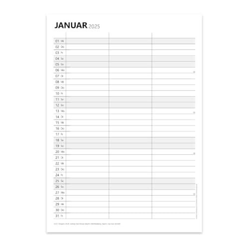 PuK Planer für Zwei 2025 | Paarplaner Familienkalender 3 Spalten | Paarkalender 2025 DIN A4 Block | Feiertage und Kalenderwochen | Partnerkalender Kalenderblock 2025 (Block) von PuK Krämmer GmbH