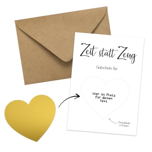 PuK Postkarten mit Rubbelsticker | DIN A6 mit Kuvert | Zeit statt Zeug | Rubbelkarten für Überraschungen, Liebe, Du wirst Oma, Geburtstagsgeschenke (Zeit statt Zeug) von PuK Krämmer GmbH