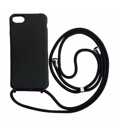 PuYu Zhe Handyhülle kompatibel mit iPhone 6/7/8,Smartphone Necklace Hülle mit Kordel zum Umhängen Silikon Handy für iPhone 6/7/8,schwarz von PuYu Zhe