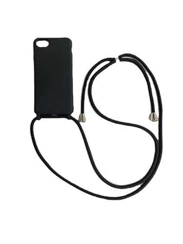 PuYu Zhe Handyhülle kompatibel mit iPhone 6/7/8Plus,Smartphone Necklace Hülle mit Kordel zum Umhängen Silikon Handy für iPhone 6/7/8Plus,schwarz von PuYu Zhe