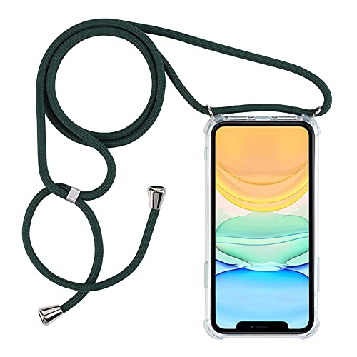 PuYu Zhe Handykette Handyhülle kompatibel mit Samsung Galaxy A20/A30/M10S,Transparent Silikon Case Cover mit Kordel zum Umhängen Necklace Phone Necklace Hülle mit Band,Schwarz Weiß Blau von PuYu Zhe