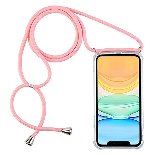 PuYu Zhe Handykette Handyhülle kompatibel mit Samsung Galaxy S20(6.2)(4G/5G),Ultra Dünn Transparent Weiches Silikon Case Cover mit Kordel zum Umhängen Necklace Phone Necklace Hülle mit Band,Pink von PuYu Zhe