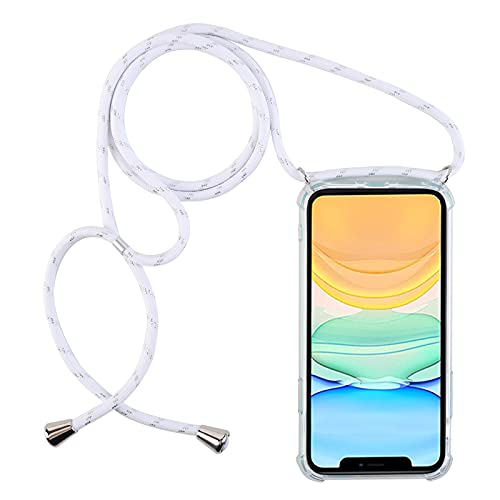 PuYu Zhe Handykette Handyhülle kompatibel mit Samsung Galaxy S20 FE(4G/5G)/S20 Lite,Transparent Silikon Case Cover mit Kordel zum Umhängen Necklace Phone Necklace Hülle mit Band,Weißsilber von PuYu Zhe