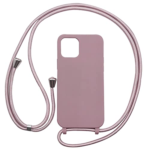 PuYu Zhe Kompatibe mit iPhone 11 Pro Hülle,Verstellbarer Handykette Hülle Silikon Seil Necklace Handyhülle mit Kordel Tasche TPU Bumper Schutzhülle-Sandpulver von PuYu Zhe