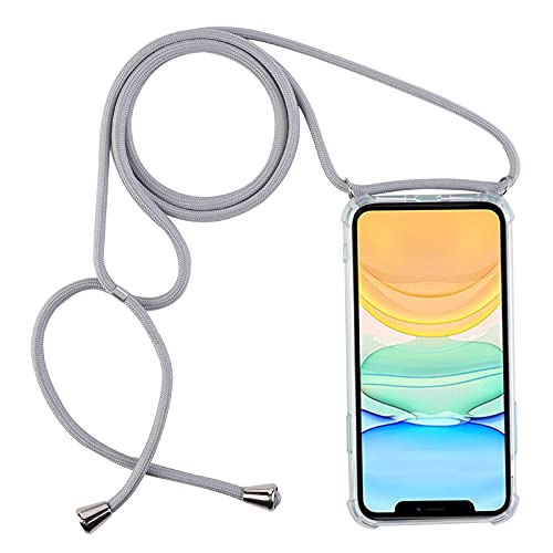 PuYu Zhe Kompatibel mit iPhone 7 Plus/8 Plus Hülle,Verstellbarer Handykette Hülle klarer Silikon Seil Necklace Handyhülle mit Kordel Tasche TPU Bumper Schutzhülle-Grau von PuYu Zhe