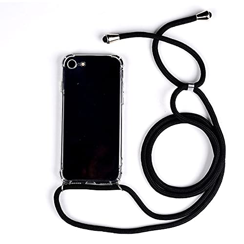 PuYu Zhe Kompatibel mit iPhone 7 Plus/8 Plus Hülle,Verstellbarer Handykette Hülle klarer Silikon Seil Necklace Handyhülle mit Kordel Tasche TPU Bumper Schutzhülle-Schwarz von PuYu Zhe