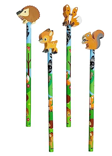 Puckator Bleistift mit Radiergummi - Waldtiere, bunt von Puckator