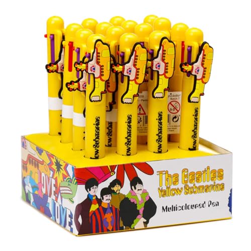 Puckator The Beatles Yellow Submarine Multi Colour Pen with Charm 6 Colors - Great Gifts for Students From Teachers - Multicolor Pen - End of Semester Gifts for Pupils - Coloured Pen as Class Gifts von Puckator