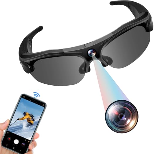 Pudet Luo Action-Cam, WiFi 4K & 120° Weitwinkel Brille mit Kamera, Polarisierte Objektive & 100-Min Batterie & DV Modus Actionkameras für Sport und Abenteuer von Pudet Luo