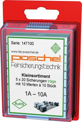 Püschel Feinsicherungen SORTI03TB SORTI03TB Feinsicherung (Ø x L) 5mm x 20mm Träge -T- Inhalt 100St. von Püschel Feinsicherungen