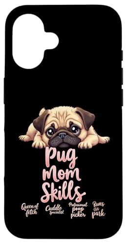 Lustiger Mops Mama Hund Mops Mama Humor Zitat Hülle für iPhone 16 von Pug Fun Designs