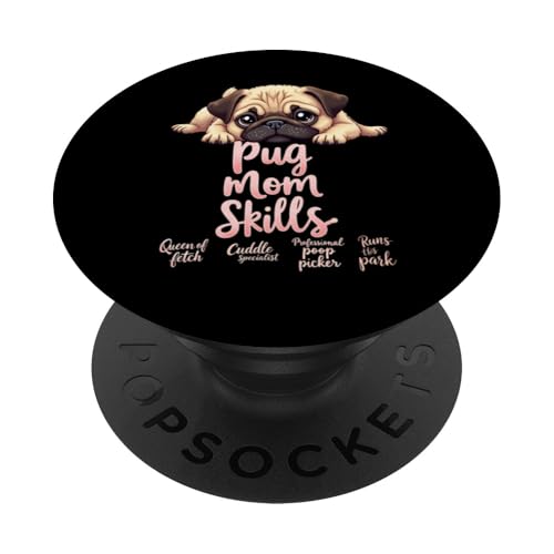 Lustiger Mops Mama Hund Mops Mama Humor Zitat PopSockets Klebender PopGrip von Pug Fun Designs