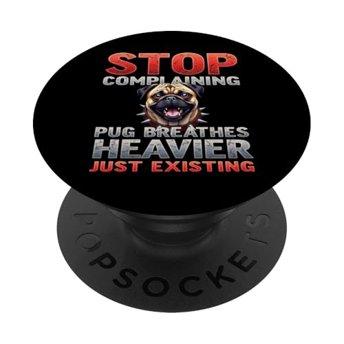 Lustiges Geschenk für Mops-Hundebesitzer PopSockets Klebender PopGrip von Pug Fun Designs