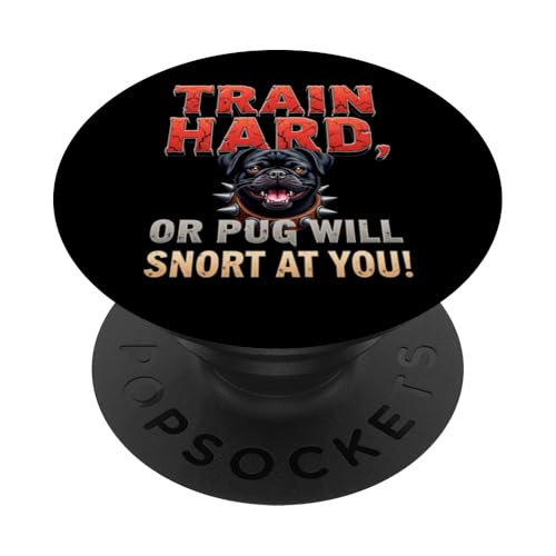 Lustiges Geschenk für Mops-Hundebesitzer PopSockets Klebender PopGrip von Pug Fun Designs