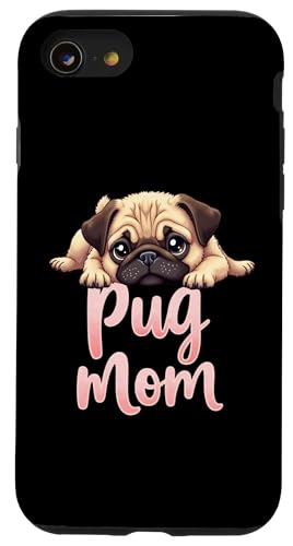Mops Mama Hund Mops Mama Cute Puppy Hülle für iPhone SE (2020) / 7 / 8 von Pug Fun Designs