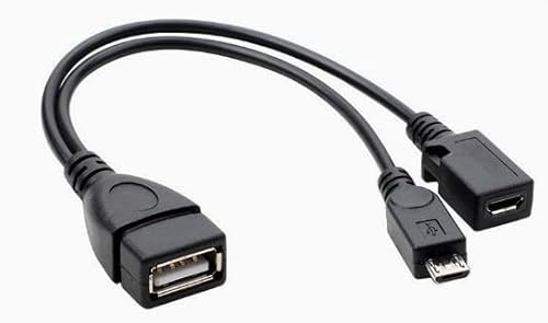 Puiseno USB zu OTG Adapter-Kabel mit Micro-USB2.0-Stecker（Handy und Tablet anschließen）/U SB-Buchse Typ B（angetrieben von）/U SB-Buchse Typ A für USB-Stick/Tastatur/Festplatte/Fire TV Stick，20CM von Puiseno