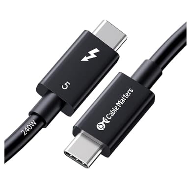 USB-C (Stecker zu Stecker) Thunderbolt 5 Kabel für apple[Intel Zertifiziert] PD240 W 5A Schnellladen 80 Gbps Übertragung 8K@60Hz Audio-Video Kompatibel mit Thunderbolt 4/3/USB4,1.5m von Puiseno