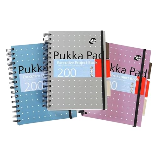 Pukka Pad Executive 6336-MET Projektbuch, liniert, Spiralbindung, A5, 3 Stück von Pukka Pad
