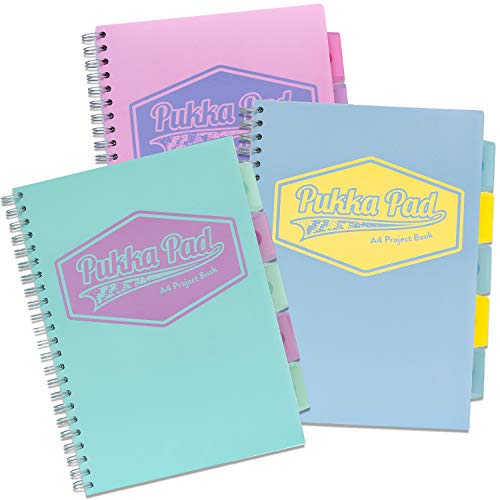 Pukka Pad Pastel 8630-PST Projektbuch, A4, Spiralbindung, liniert, 80 g/m², farblich sortiert Pukka Pad Pastel 8630-PST Projektbuch, A4, Spiralbindung, liniert, 80 g/m², farblich sortiert von Pukka Pad